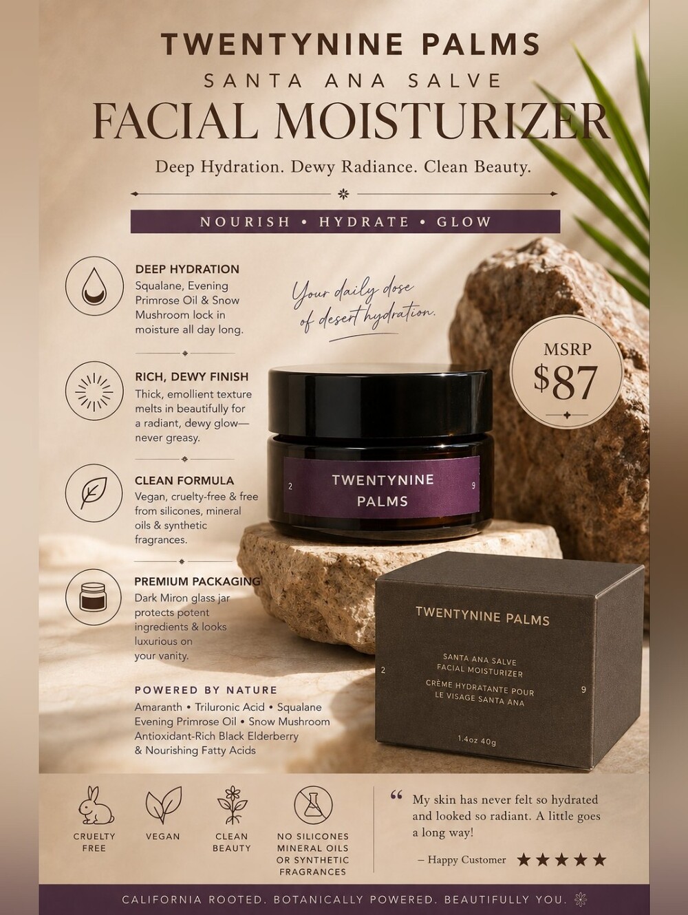 Twentynine Palms Santa Ana Salve Facial Moisturizer - MSRP $87